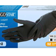Nitril-Einweghandschuhe schwarz ungepudert Hygostar Safe Light