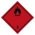 Gefahrzettel "Entzündbare flüssige Stoffe 3" - Flamme