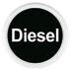 Produkteplakette Diesel Polyamid mit PU–Klarlack Kennzeichnung direkt auf der Za